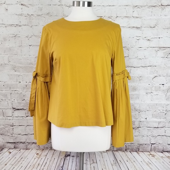 Catherine Malandrino Tops - Catherine Malandrino Mustard Bell Sleeve Top